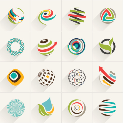 Set of globe web icons and vector logos